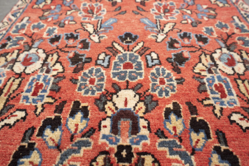 Semi Antique Sarouk American Flower Carpet Runner 375*55Cm - Image 4