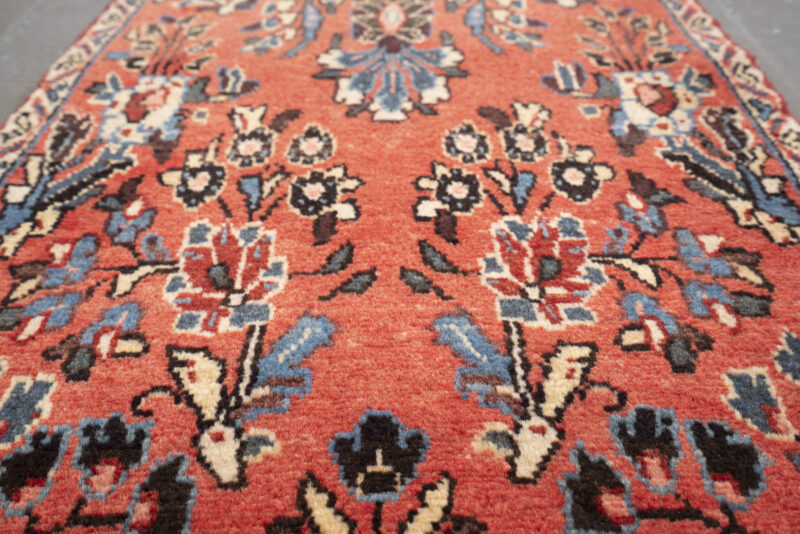 Semi Antique Sarouk American Flower Carpet Runner 375*55Cm - Image 3