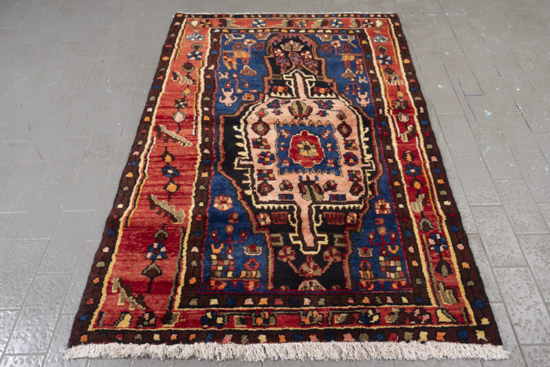Antique Nahavand Nili Qalat Figures Carpet 152*105Cm - Image 3
