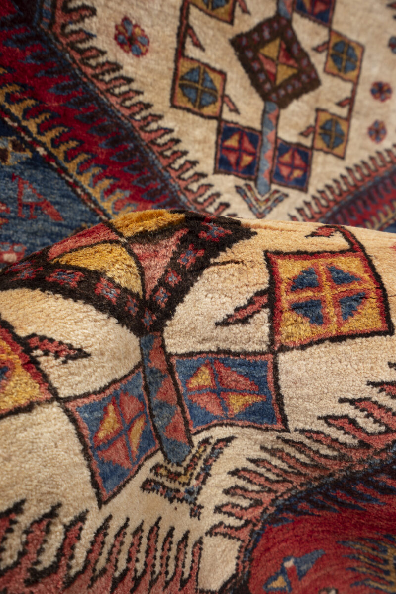 Antique Fine Heriz Five Toranj Golden Frame Carpet Runner 4.8Sqm - Image 11