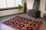 Vintage Dehaj Diamond Lattice Persian Rug c.1950s 285*200CM - Image 4