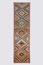 Contemporary Persian Ardakan Checkered Lozenges Rug Runner