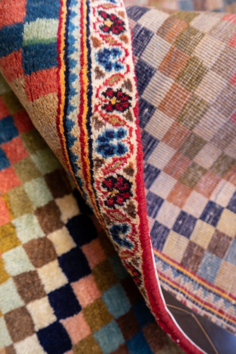 Rg154 Contemporary Persian Ardakan Checkered Lozenges Rug Runner 2