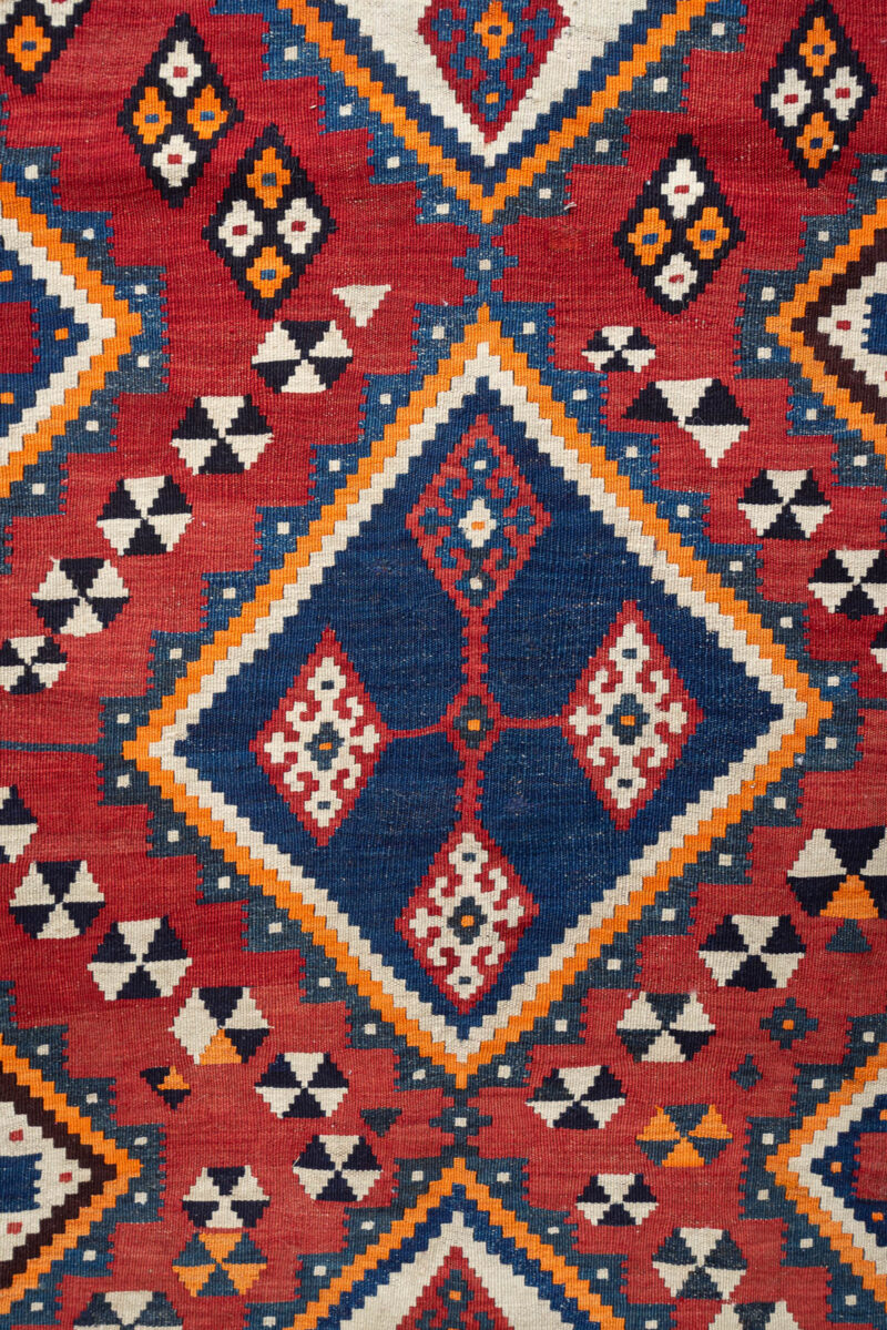 RK225 Antique Qashqai Triple Toranj Fine Kilim 7