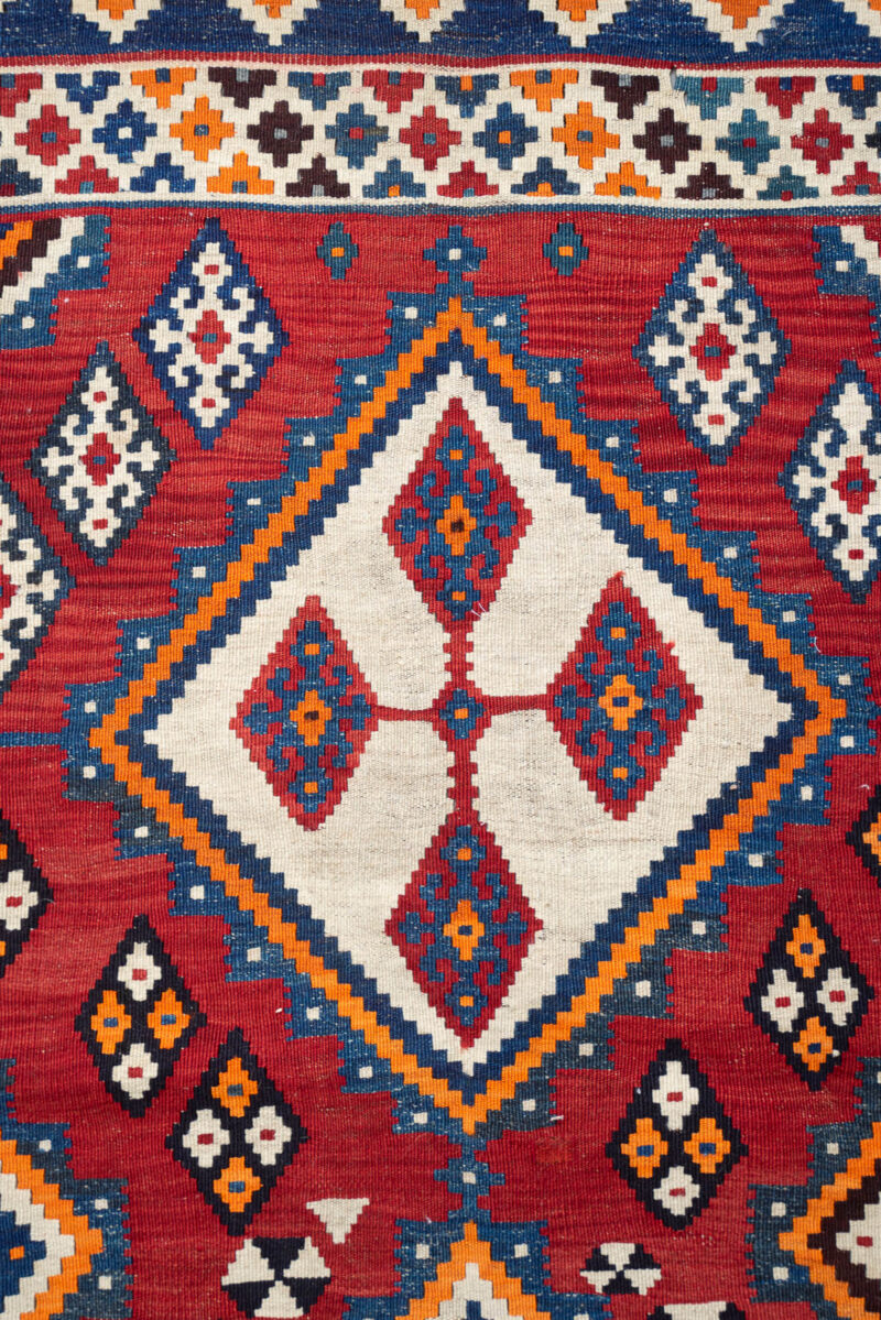 RK225 Antique Qashqai Triple Toranj Fine Kilim 8