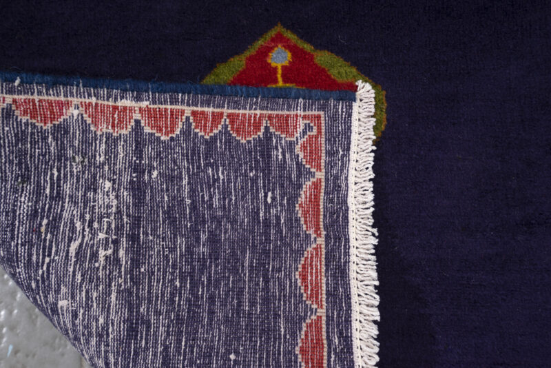 Vintage Mashahd Nili Double Toranj Poshti Carpet 0.5Sqm - Image 5