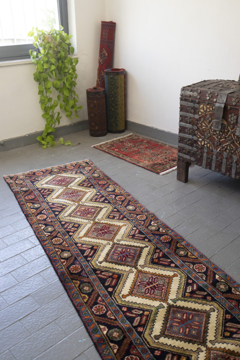 Hamadan Koliai Fine Howzi Persian Carpet Runner 275*72Cm - Image 2