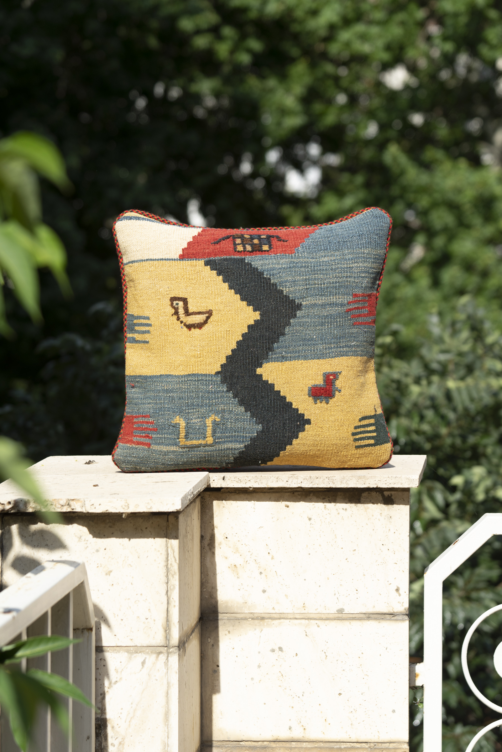 CUS209-Cushion-1 New Weave Qashqai Kilim and Gabbeh Cushion 45*45cm - Image 1