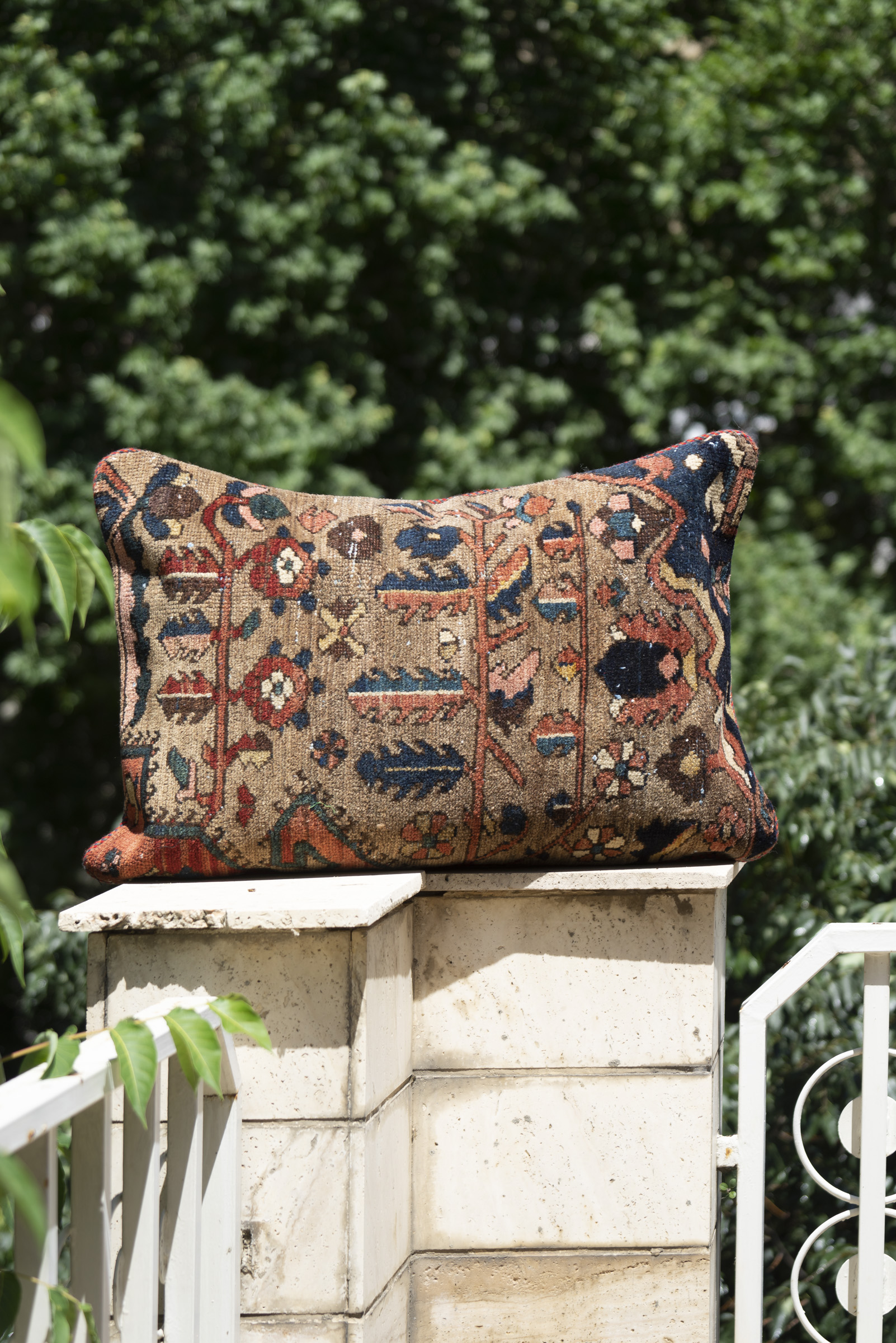 CUS215-Cushion-1 Antique Bakhtiari Carpet Cushion 75*55cm - Image 1