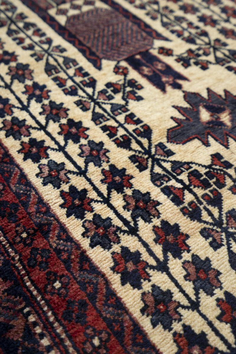 Semi Antique Baluch Fine Vases Persian Carpet Runner 202*90Cm - Image 5