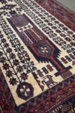 Semi Antique Baluch Fine Vases Persian Carpet Runner 202*90CM - Image 4