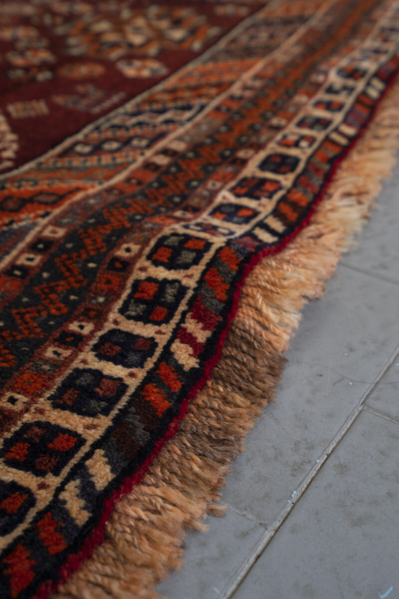 Qashqai Triple-Medallion Rug, Shesh-Boluki Cluster, c.1950, 254*63CM - Image 6