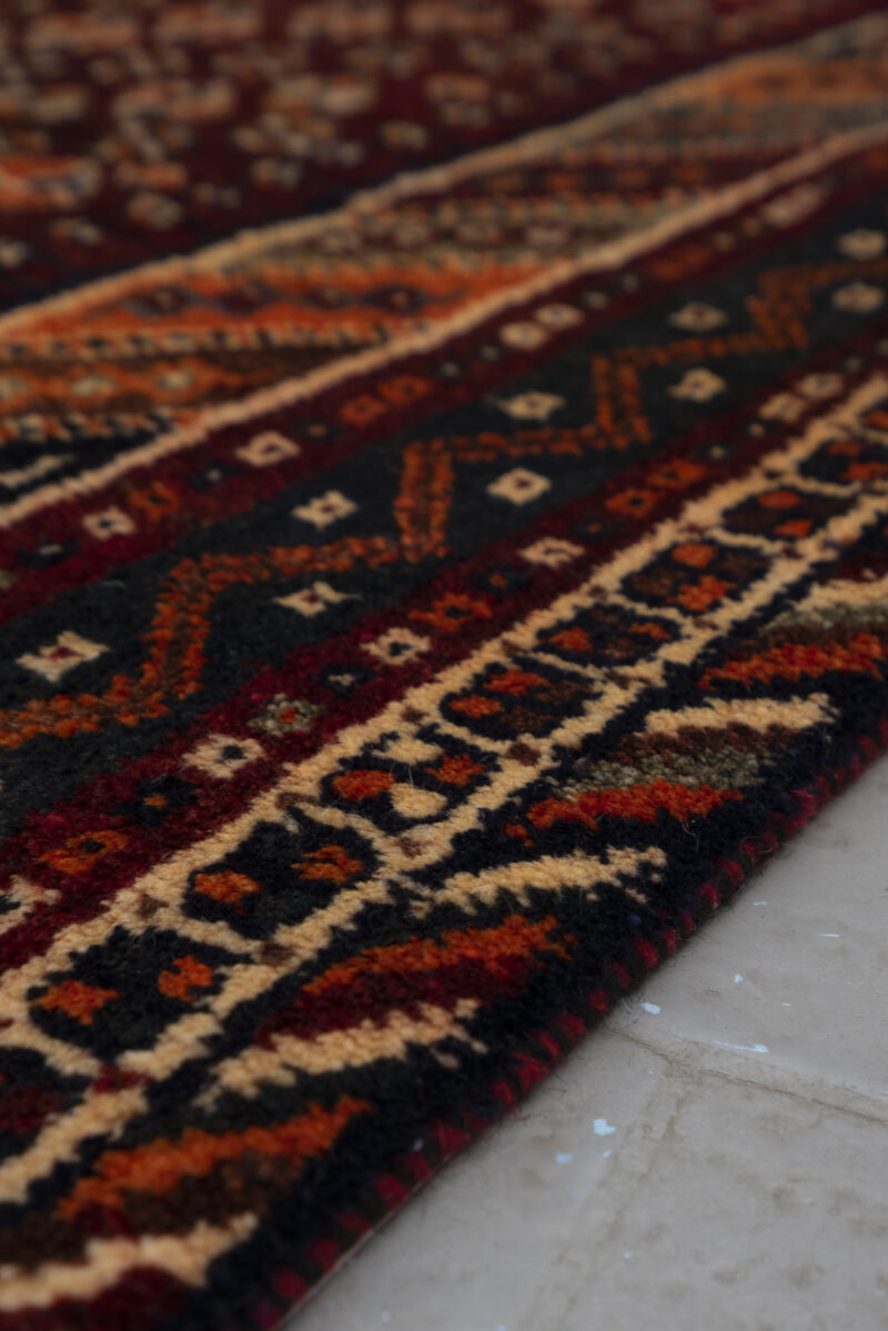 Qashqai Triple-Medallion Rug, Shesh-Boluki Cluster, c.1950, 254*63CM - Image 7