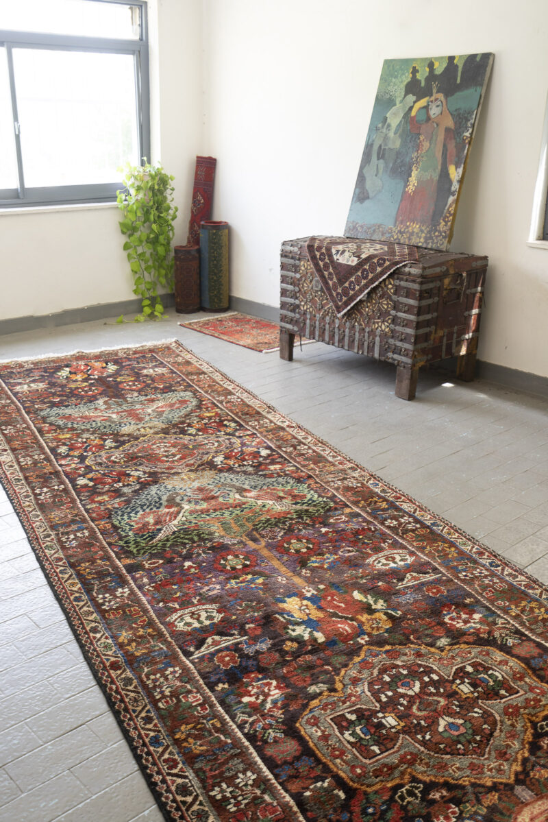 Antique Bakhtiari Faradonbeh Tree Of Life Carpet Runner 420*140Cm - Image 2