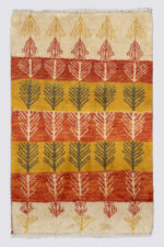 Small Qashqai Persian Gabbeh with warm colours