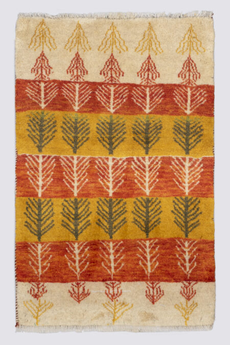 Small Qashqai Persian Gabbeh with warm colours