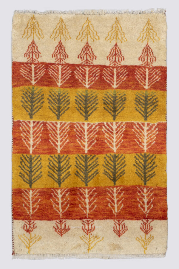 Small Qashqai Persian Gabbeh with warm colours