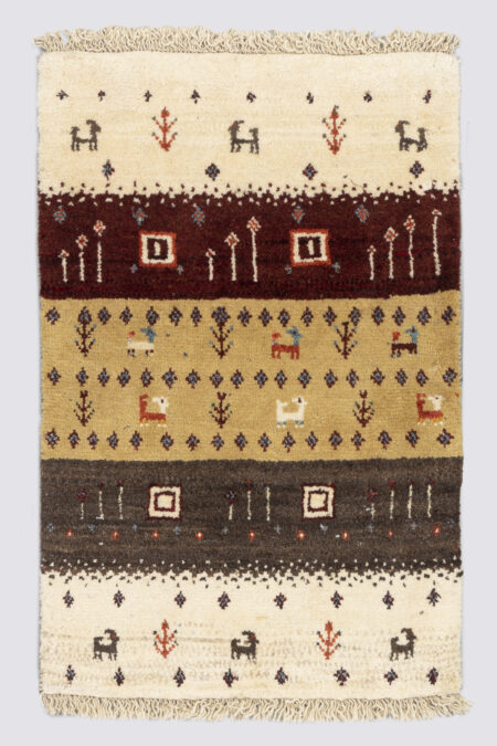 striped Qashqai Gabbeh rug