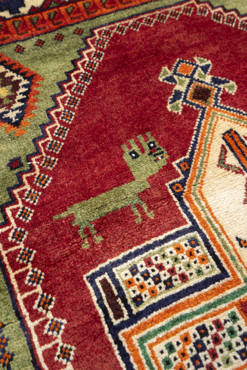 Qashqai Doghozloo Green 3 Toranj Gabbeh 212*125Cm - Image 6