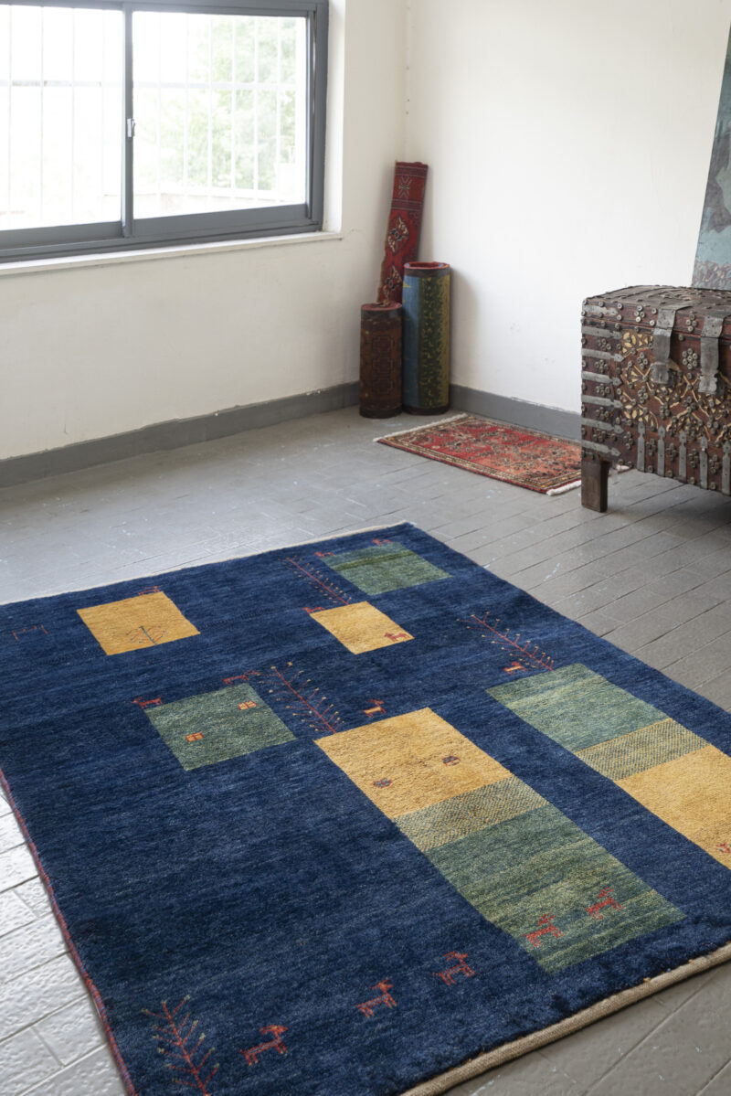 Qashqai Fine Navy abstract Landscape Gabbeh 192*145CM - Image 2
