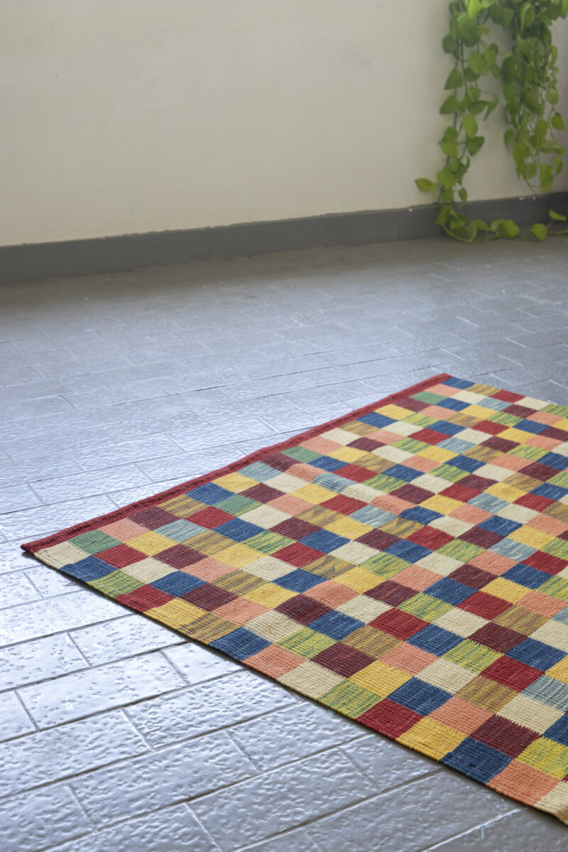 New Weave Bijar Fine Checkered Alvan Kilim 204*118Cm - Image 3