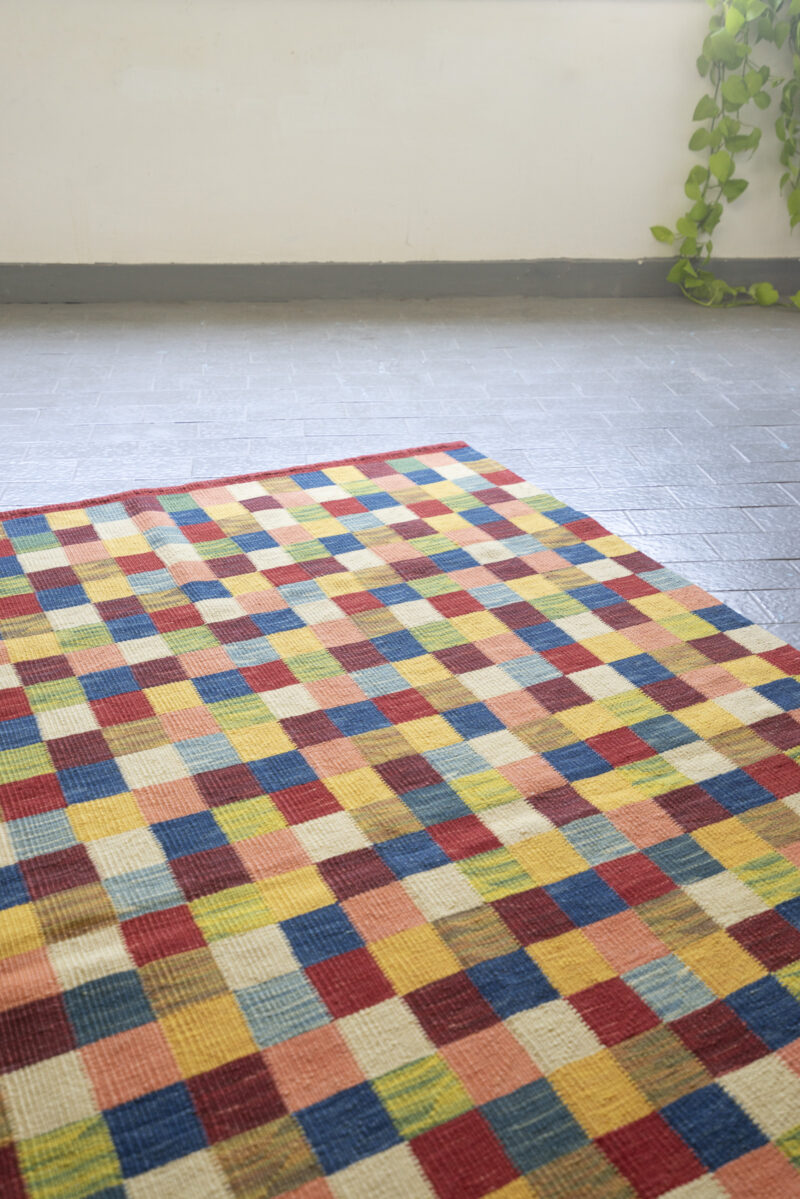 New Weave Bijar Fine Checkered Alvan Kilim 204*118Cm - Image 2