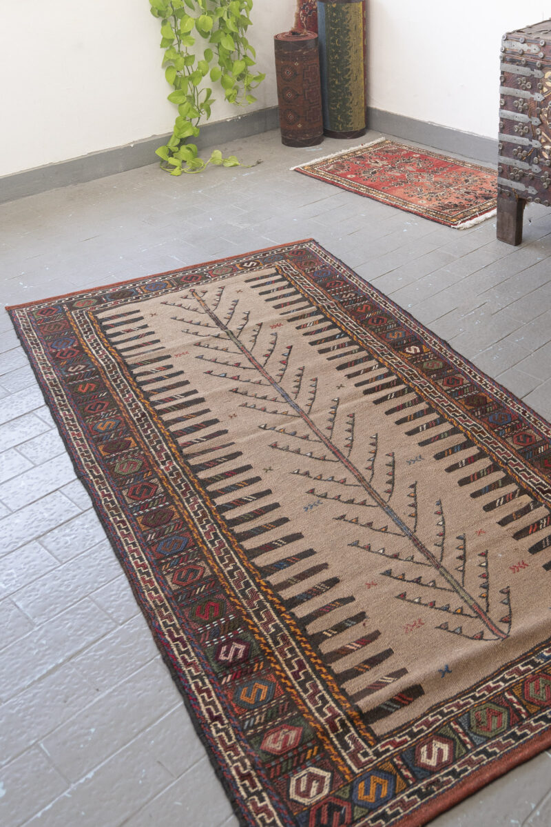 Quchan Fine Kurmanj Sofreh Persian Kilim Runner 191*96Cm - Image 2