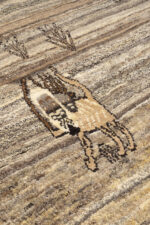 Vintage Qashqai Self dye Lion and the Sun Gabbeh - Image 3