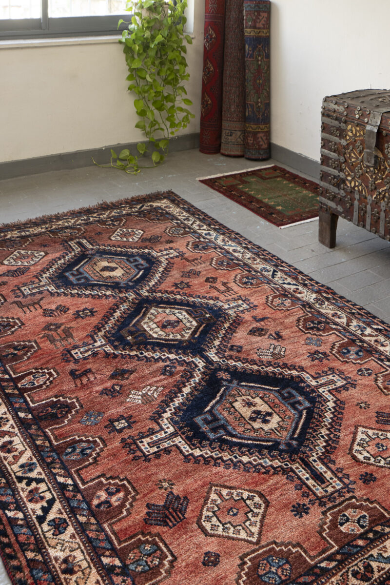 Antique Qashqai ‘Herding Dreams’ Amaleh Persian Rug, c.1930s 232*152CM - Image 2