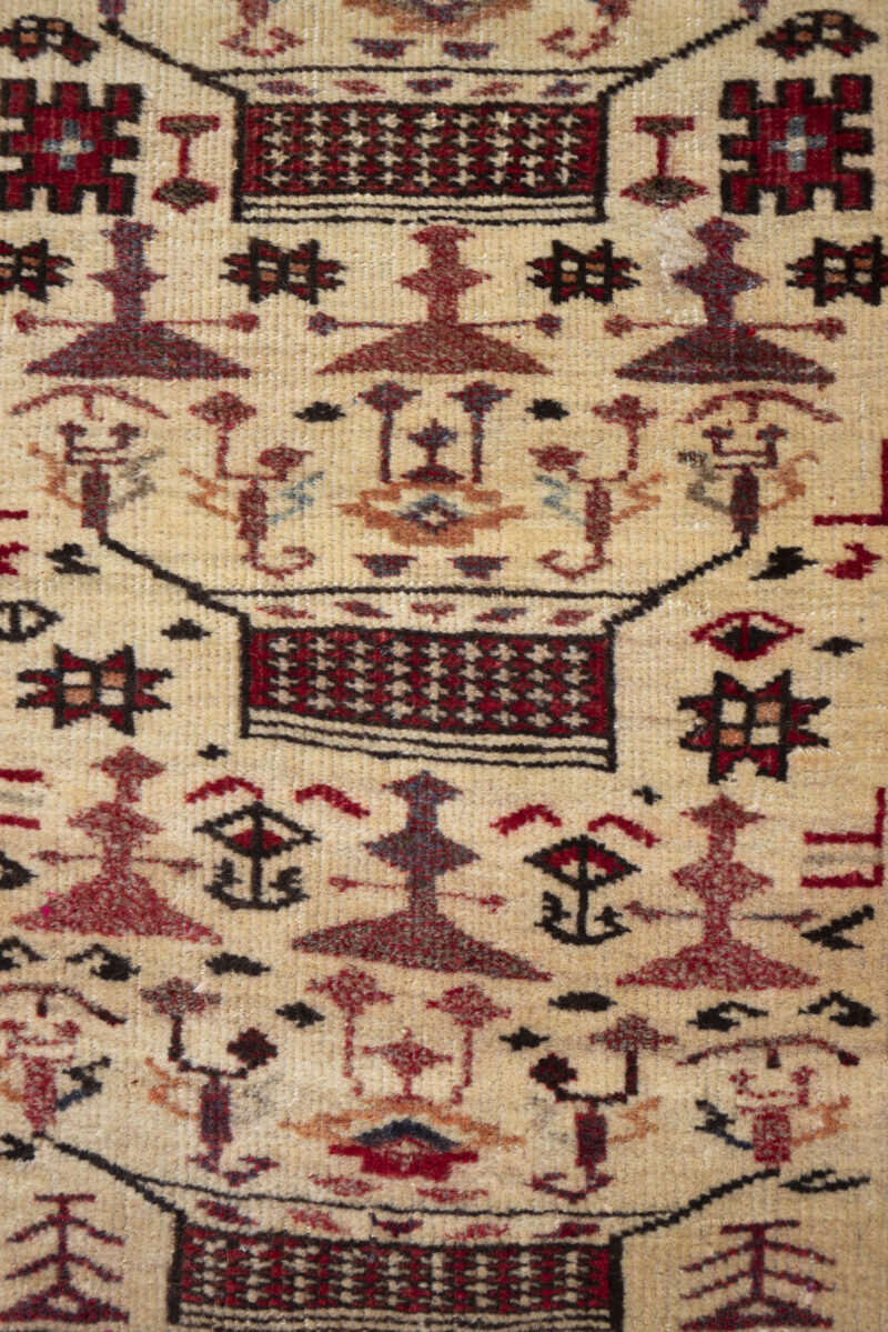 Antique Fine Torkaman Poshti Carpet 77*54CM - Image 3