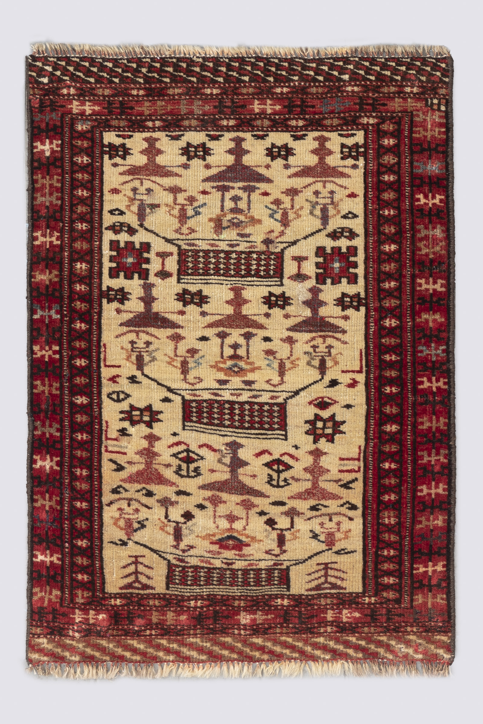 RCA407-Torkman-Carpet Antique Fine Torkaman Poshti Carpet 77*54CM - Image 1