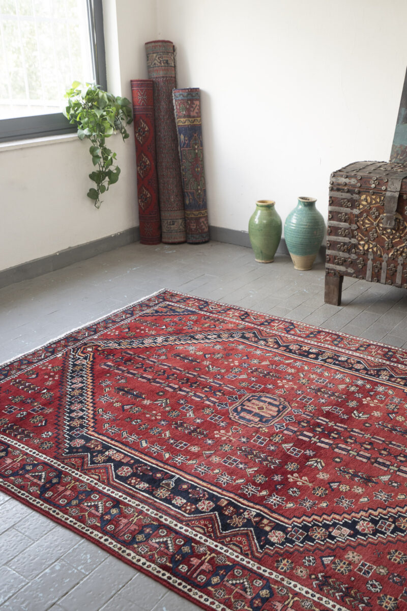 Antique Afshar Shahr e Babak Fine Yek Kale Carpet 225*164CM - Image 2