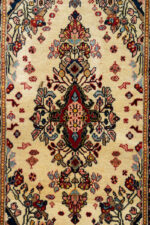Abadeh Poshti Persian Rug – Ivory Ground Floral Medallion, c. 1960s–1980s 102*63CM - Image 4