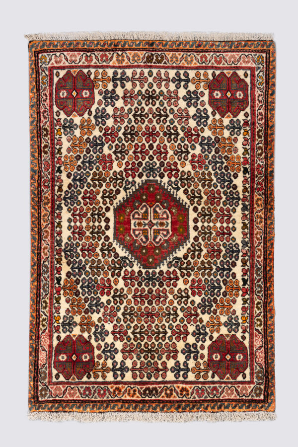 Antique Qashqai Darrehshuri  Shrub Motif c. 1920–40 Carpet 148*100Cm