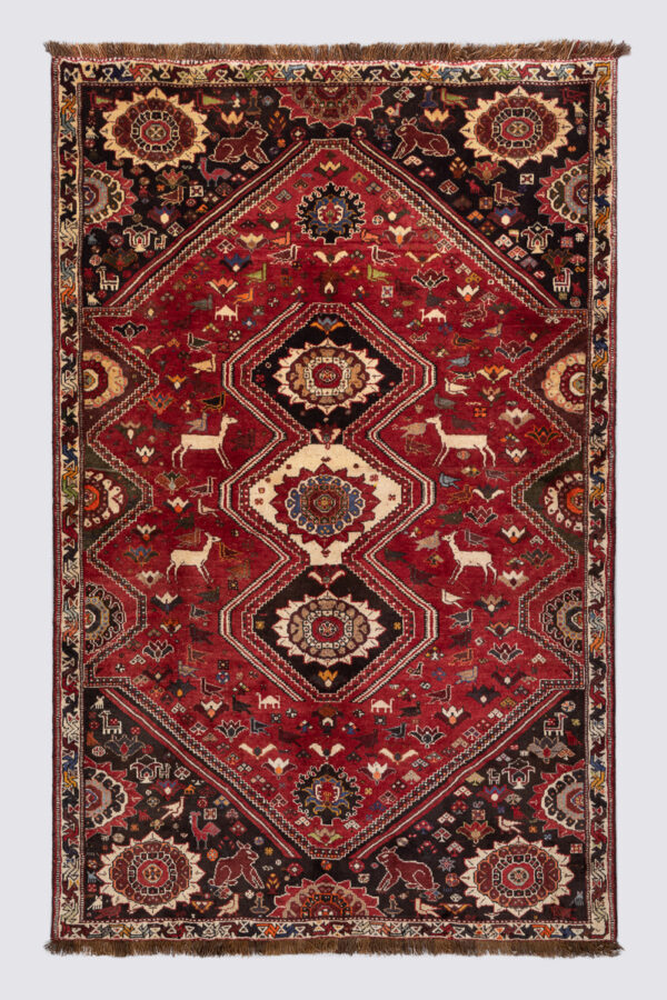 Qashqai ShishBoluki Tribal Rug Flora and Fauna c.1955–1965 265*171CM