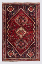 Red Qashqai Kashkuli rug