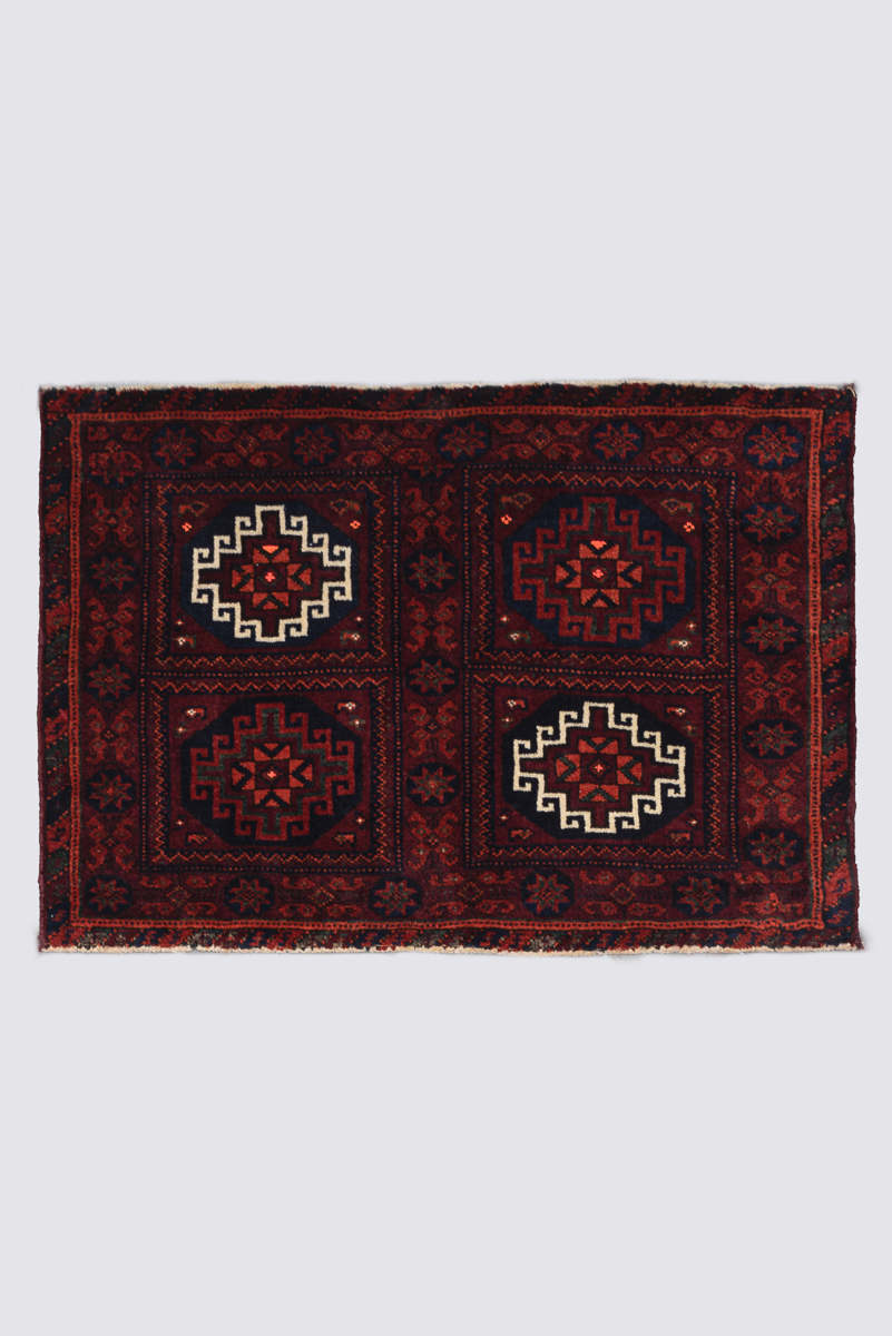 Rca441-Baluch-Carpet Baluch 4 Panel Persian Rug