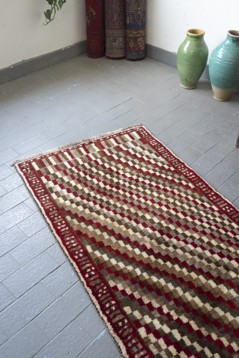 Bakhtiari Checkered Persian Gabbeh Runner 210*80Cm - Image 3