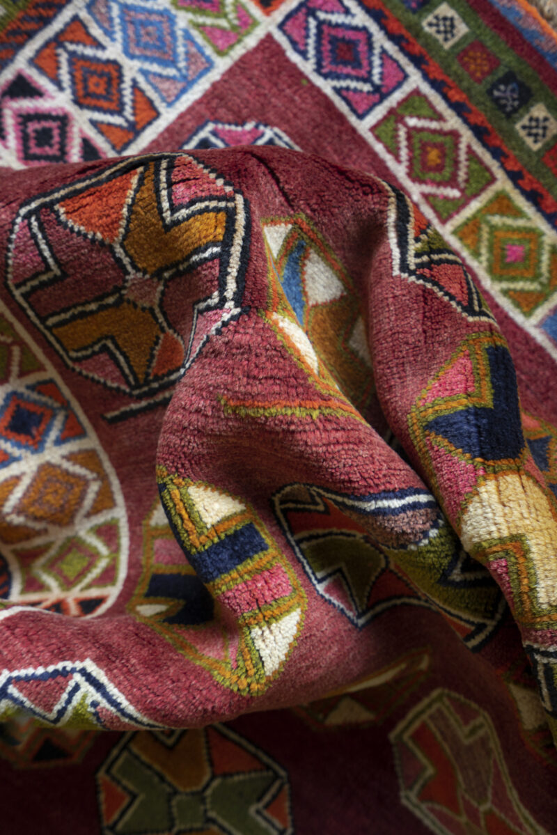 Qashqai DoghozLoo Ghezel Gheichi Gabbeh 210*129CM - Image 6