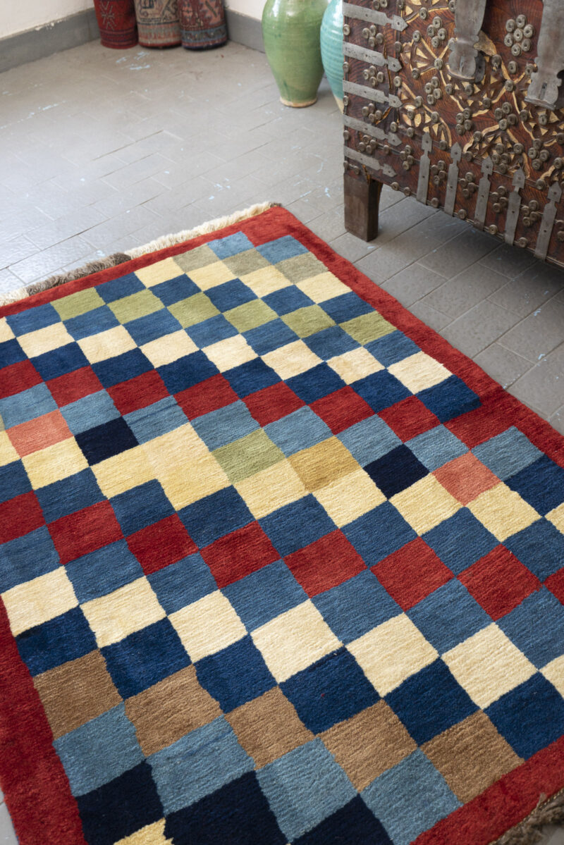Contemporary  Qashqai Checkered Gabbeh 144*108CM - Image 3