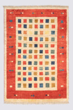 Ivory Field Persian Gabbeh Rug