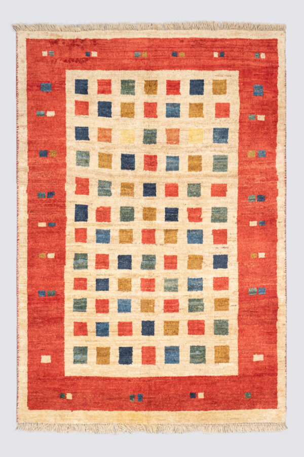 Ivory Field Persian Gabbeh Rug