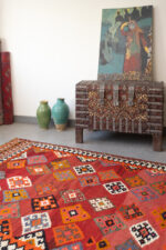 RK211 Qashqai Kilim With Diamond Lattice 6
