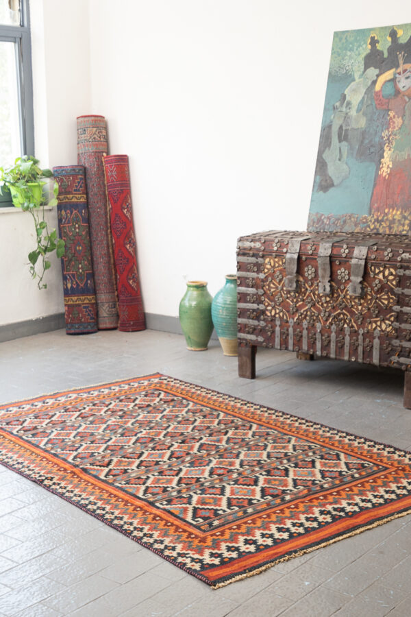 RK219 Semi Antique Afshar Sineriz Kilim 7