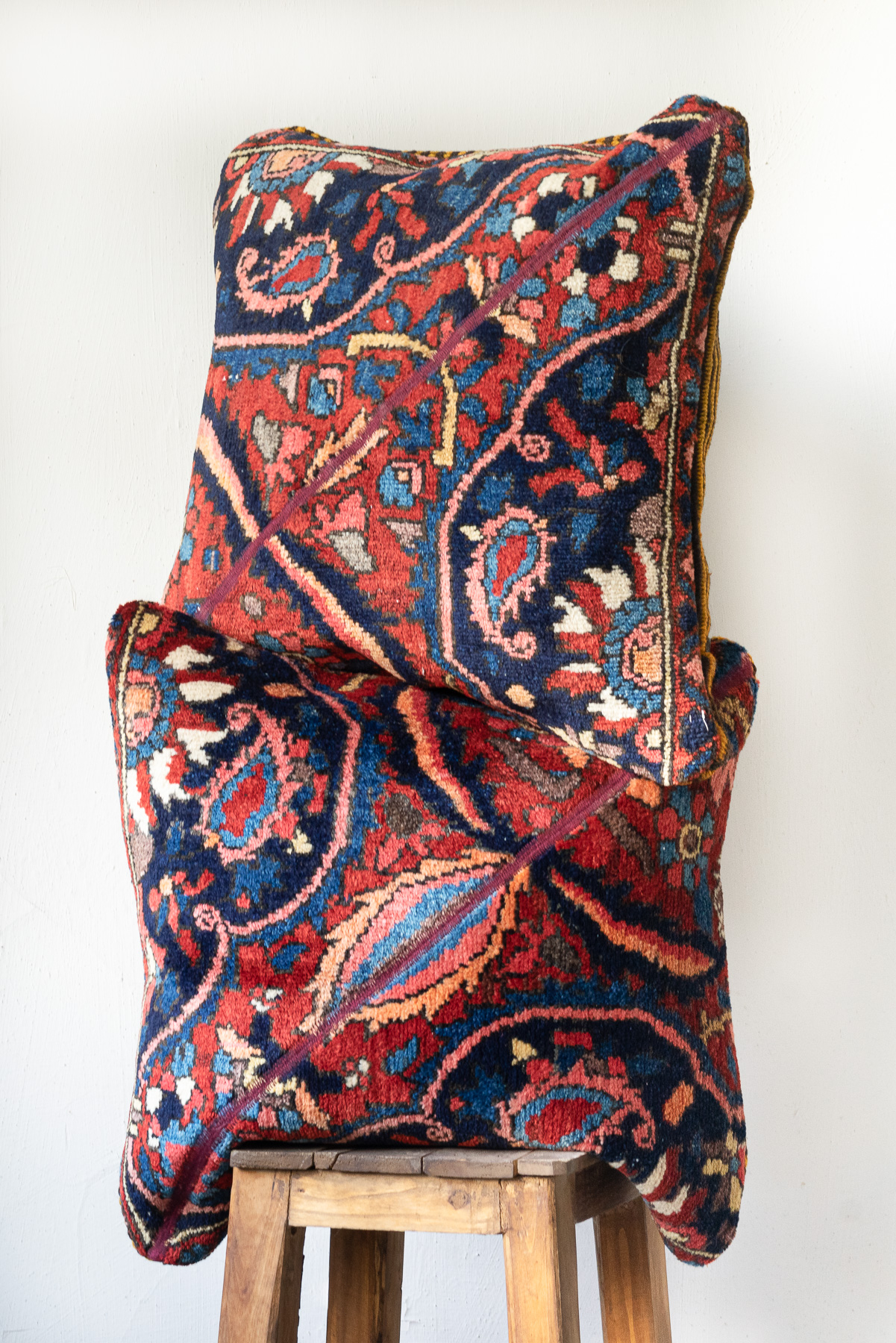 Vintage Bakhtiari Carpet Cushion