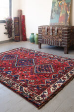 RCA445 Antique Sheshboluki Qashqai Rug 8