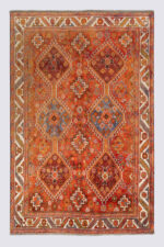 Darrehshuri Qashqai Rug Hexagon Medallions Sunset Palette