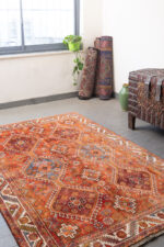 RCA450 Darrehshuri Qashqai Rug Hexagon Medallions Sunset Palette 2