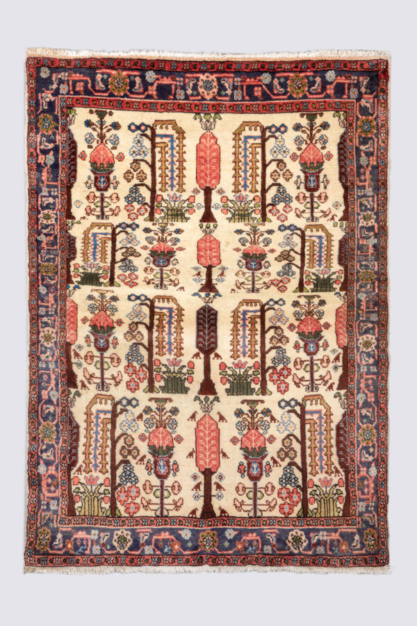 Semi Antique Koliai Derakhti White Carpet