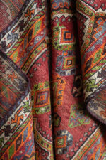 RCA476 Qashqai Luri Tribal Rug With Triple Diamond Medallions Fars Carpet 10